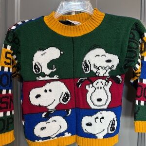 Vintage Snoopy Knit Sweater - Multicolor